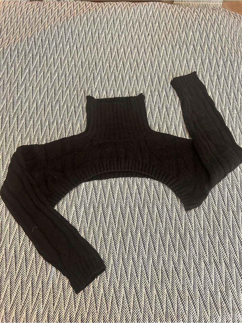 Black y2k Turtleneck ultracropped hip hop style sweater - Picture 2 of 4